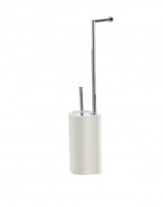 ME972(23) Stil Haus Medea, стойка: бумагодержатель + ерш керам., цвет черный мат. - белая керамика