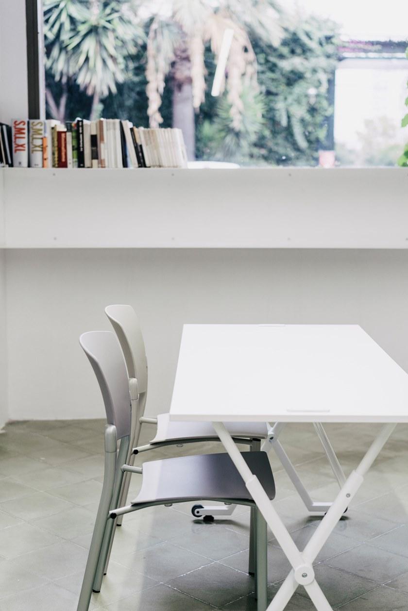 ENEA Стол из меламина прямоугольной формы на колесиках Folio sun-id-1434189 - Вид №7