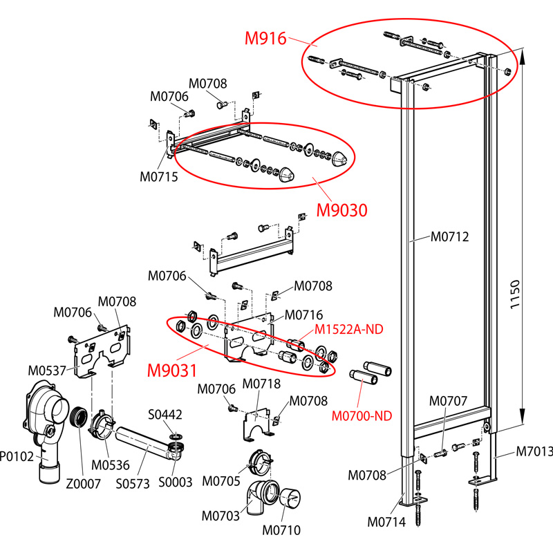 Монтажная рама для умывальника ALCAPLAST A104850 - Вид №2