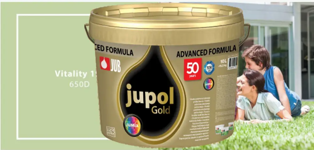 91064820 Краска для стен и потолков JUB 1009809-650D JUPOL GOLD цвет салатовый база А 5 л STLM-0464732