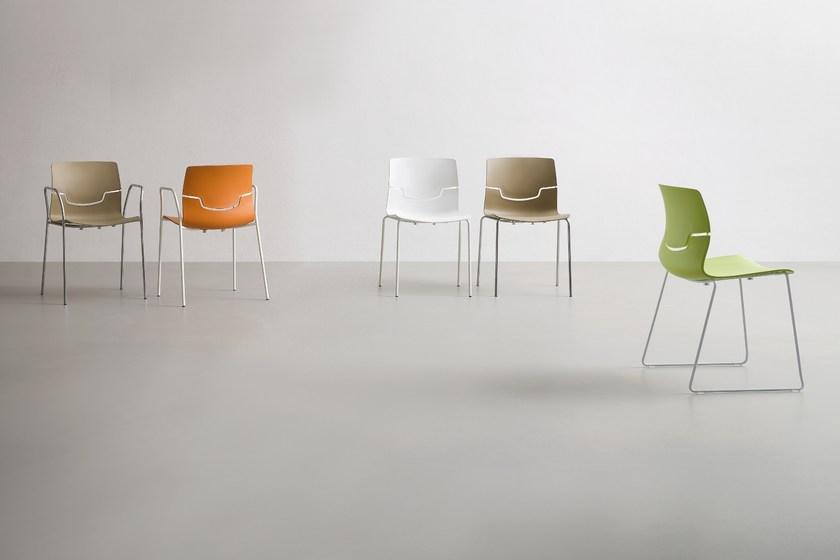 GABER Стул из полипропилена, штабелируемый салазками Slot sun-id-1428179 - Вид №2