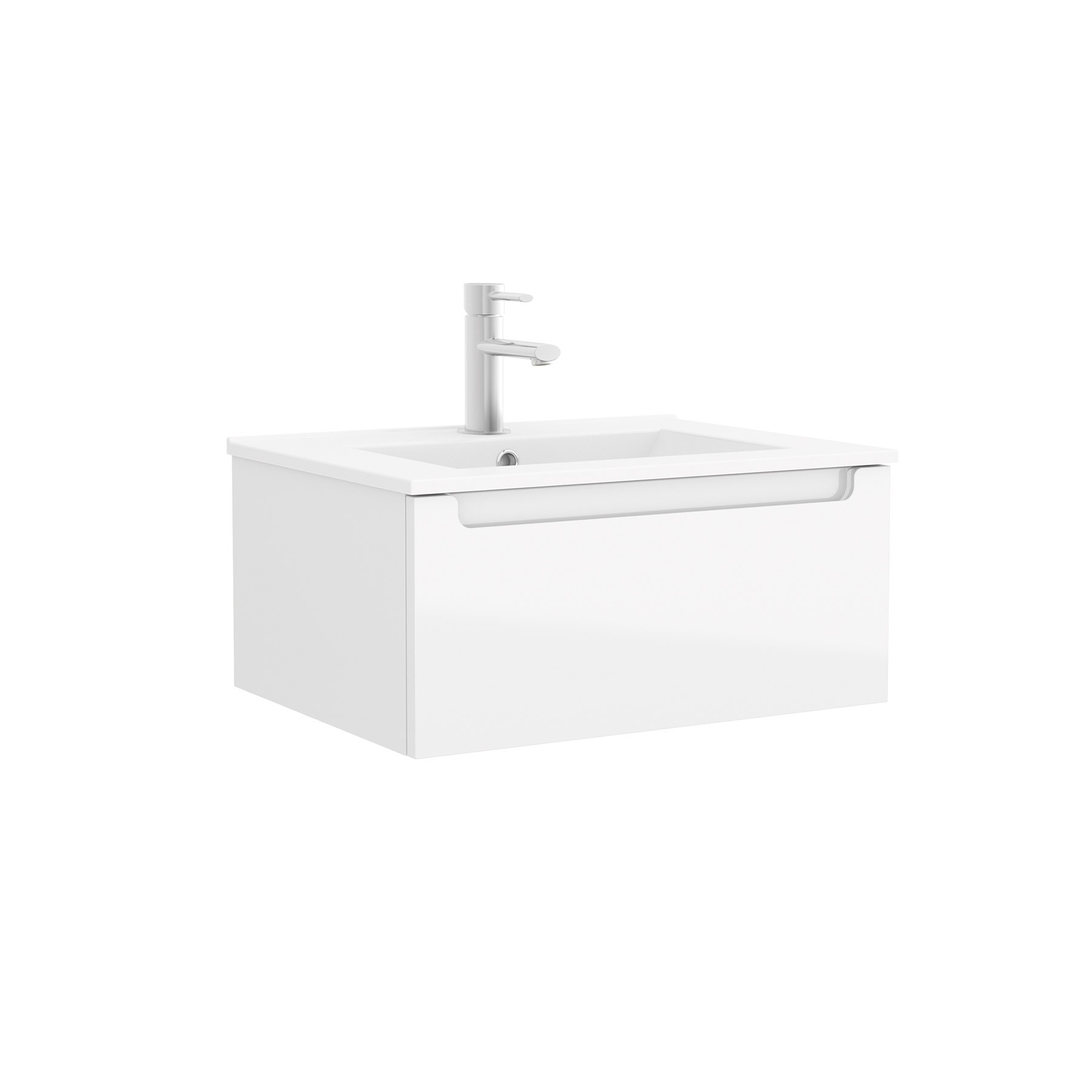 26651 SALGAR Мебель под умывальник MONTERREY 600 1 металлический ящик GLOSS WHITE 598 x 270 x 450 мм Глянцевый белый 