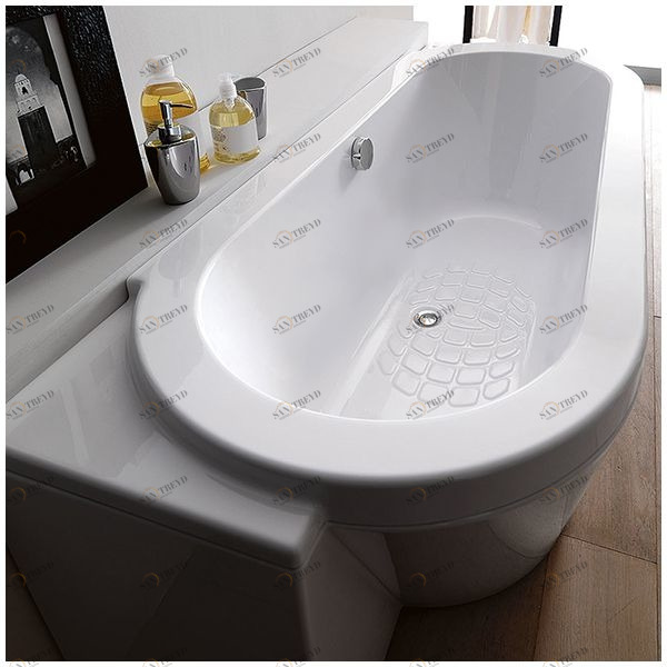 Ванна Gruppo treesse Playa V8181-DX белая овальная угловая пристенная правая VTLV8181DX