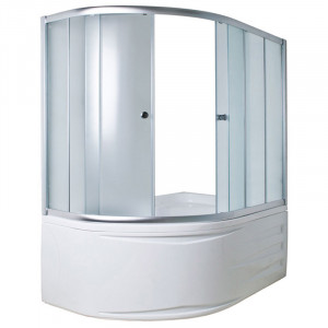 07635 Шторка для ванны DIANA 170*105*140 хром/белый 1 Marka