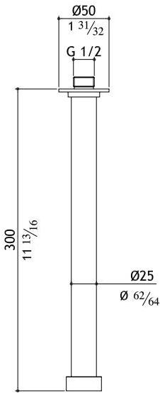 MGS Потолочный кронштейн для душа из нержавеющей стали Accessori per bagno sun-id-1356101 - Вид №4
