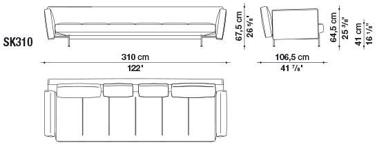 B&B Italia 4-х местный тканевый диван Saké sun-id-1458558 - Вид №2