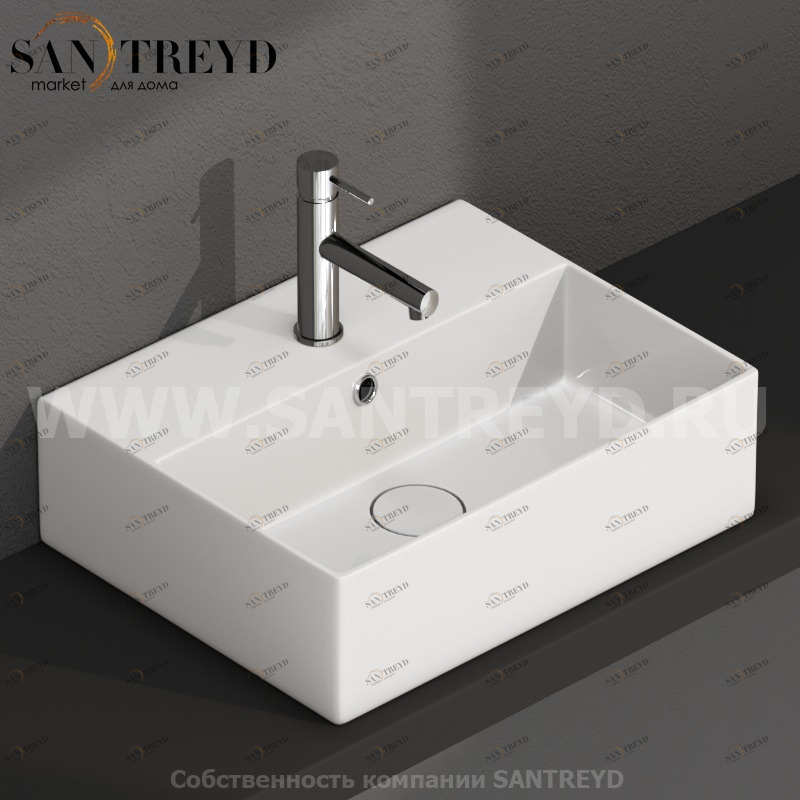 IN046BI Подвесная раковина настенная прямоугольная Ceramica Globo T-EDGE белая