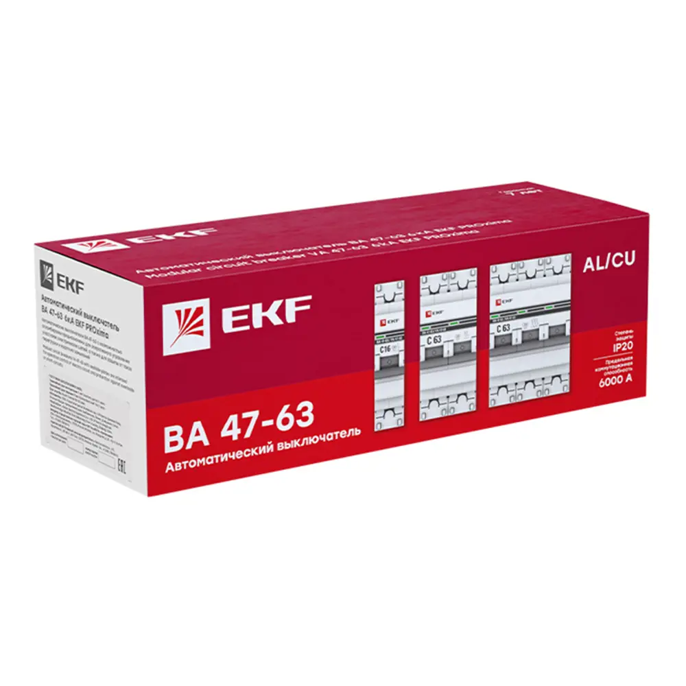 Автоматический выключатель EKF PROxima ВА47-63 3P C63 А 6 кА 82421346 STLM-2100796  - Вид №3