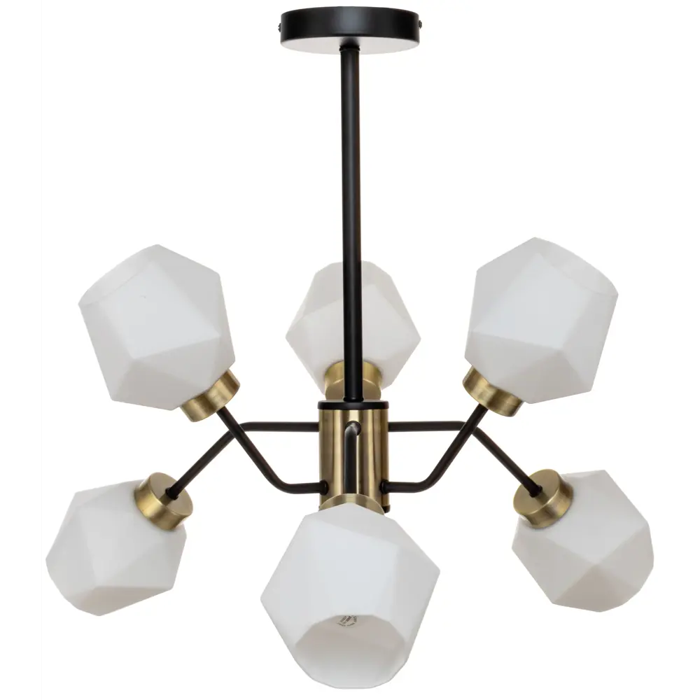 Люстра на штанге Lamplandia Geometry L1433, 6 ламп, 20 м², цвет черный STLM-2021432