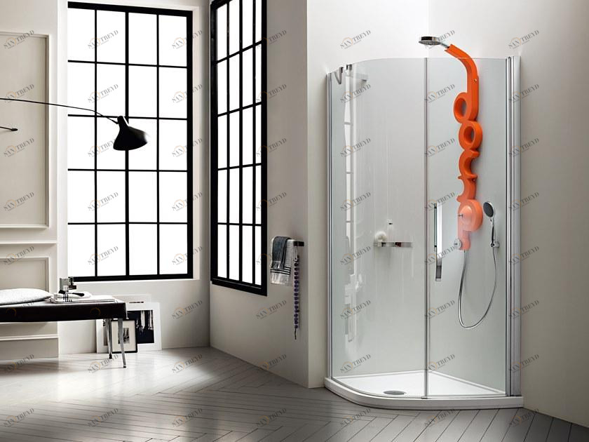 ARBLU Душевой уголок угловой с распашной дверцей Aqua sun-id-1379108