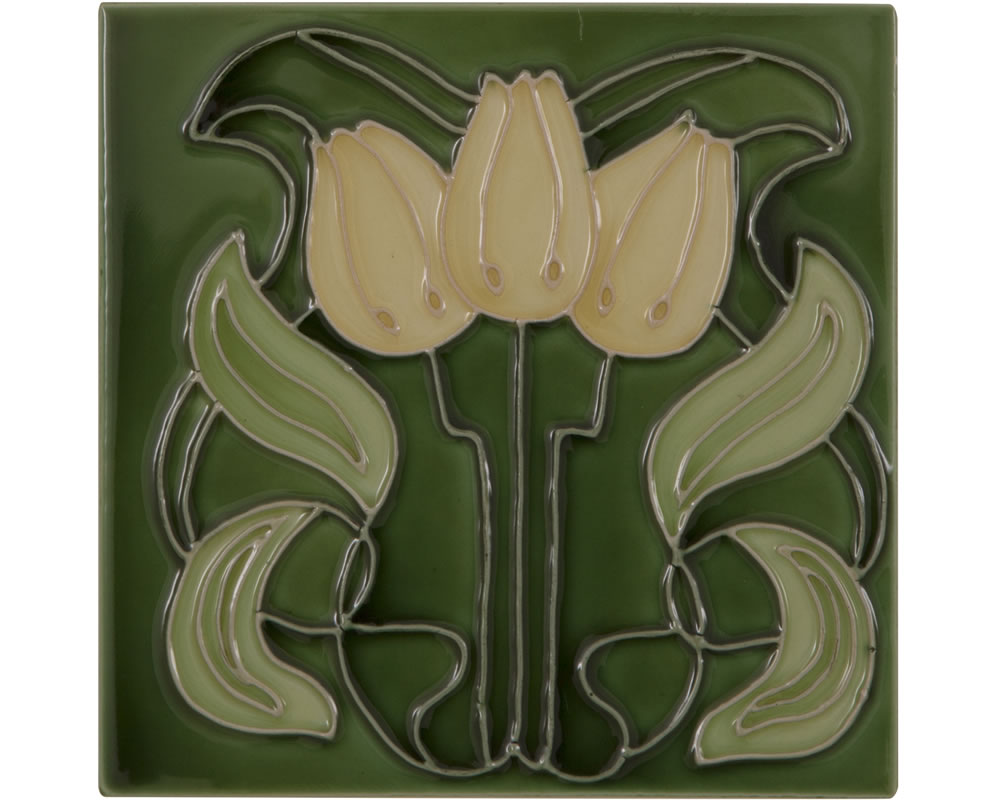 LGC008 Набор из 10 желтых цветов на зеленой плитке Сarronheating  - Вид №1