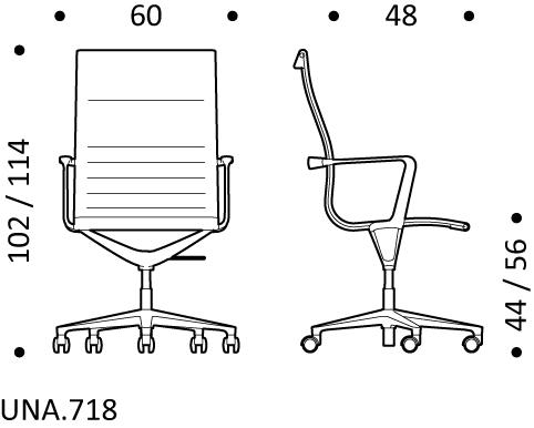 ICF Поворотное офисное кресло из ткани с 5 спицами на колесиках Una chair sun-id-1367412 - Вид №7