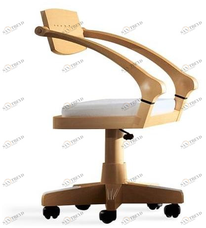 Giorgetti Вращающееся кресло из бука с подлокотниками  51361 