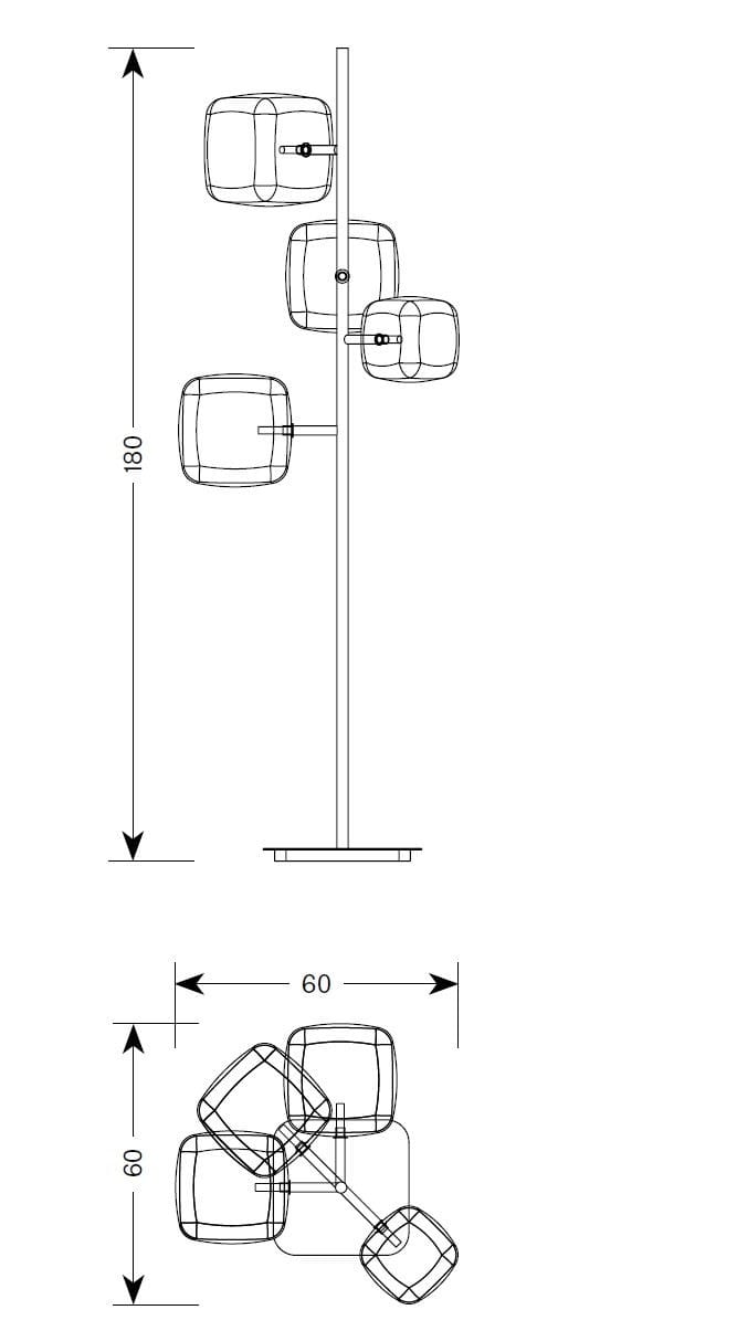 Lampada da terra a LED in Pyrex® Tonelli Design Hyperion ARCH-00040284 - Вид №1