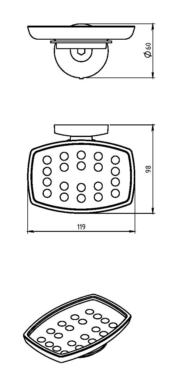Мыльница стеклянная Novaservis Metalia 1 6136.0 хром 61360 - Вид №1