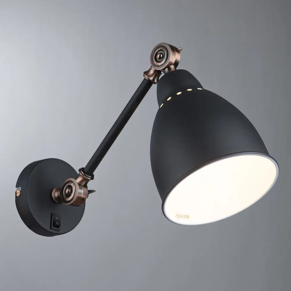 Бра Braccio 1xE27x60 Вт цвет чёрный матовый 18639005 STLM-2039578 Arte Lamp  - Вид №3