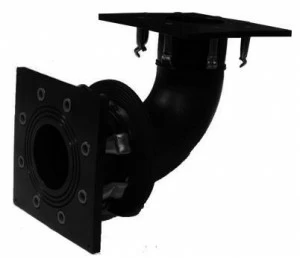 SANIT 03297000000 Настенный воздуховод PE, оцинкованный стальной лист 90 ° односторонний фланец / зажимное кольцо фольги, дюбель втулка