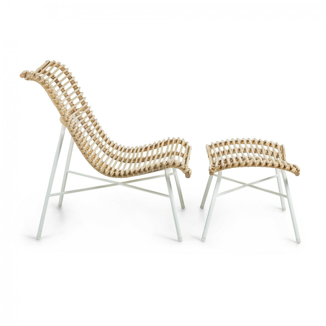 Кресло шезлонг, ротанг Crowley от La Forma LA FORMA  298331 Белый  - Вид №1