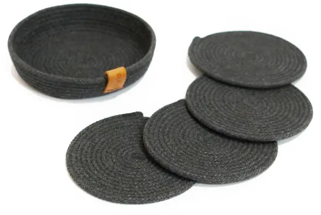 91622020 Комплект подставок под горячее 4 шт Olala Home 12x12 см хлопок цвет графит STLM-0859988