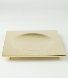 9813/GO Surya Metall, квадратная металлическая мыльница на ножках, цвет золото