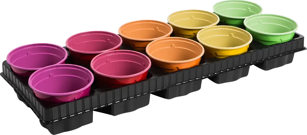 ГАЗОНCITY Набор для рассады «Радуга» — 10 стаканчиков с подставкой 82472892