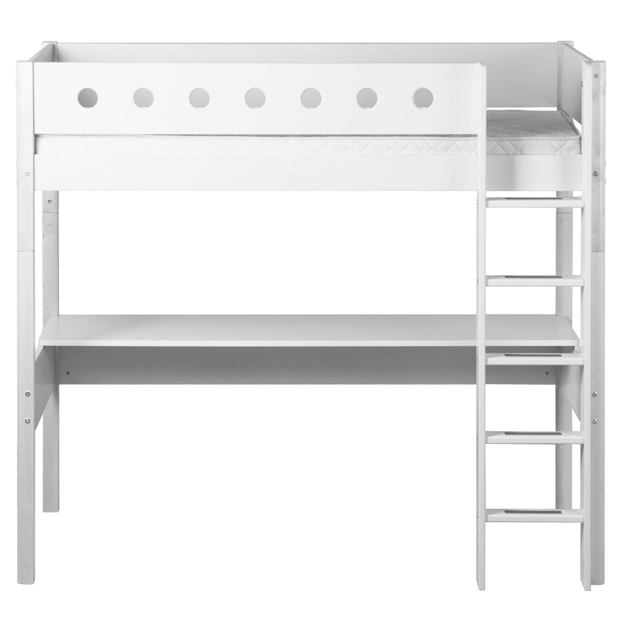 Кровать Flexa White высокая с прямой лестницей, 200 см, белая 801750240 - Вид №3