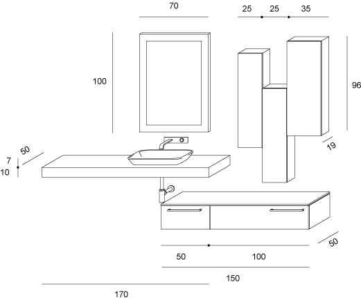 Byte 2.0 – 01 Mastella  Byte 2.0  Комплект мебели для ванной  - Вид №5