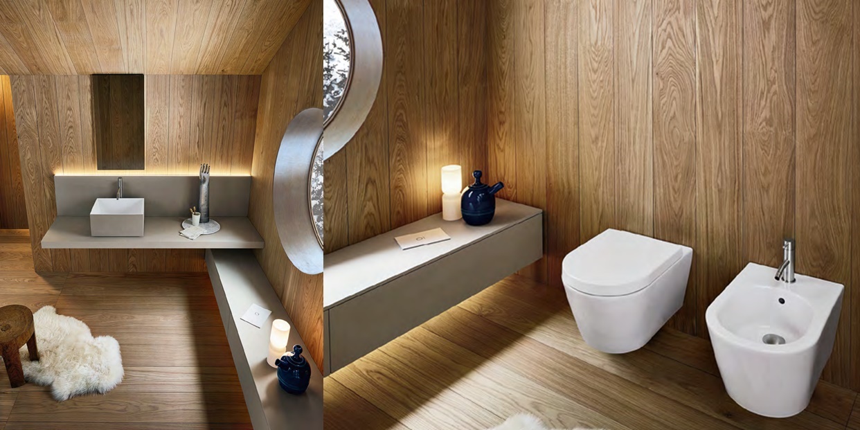 Комбинация ванной комнаты S102 в отделке STEP 45 Milltek/глина Polvere MILLDUE SINTESI SINTESI102 - Вид №2