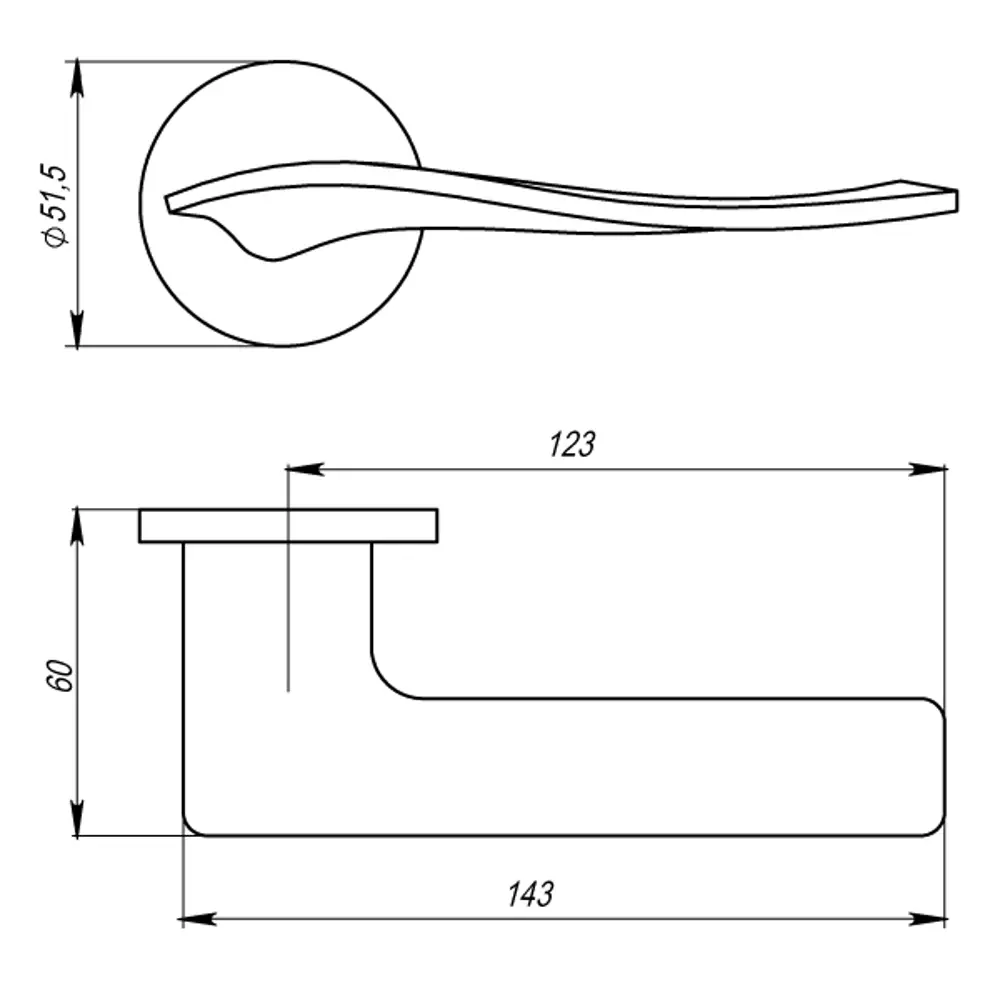 Ручка дверная Armadillo Aqua URS без запирания ЦАМ гальваническое покрытие цвет хром STLM-2153661 - Вид №6