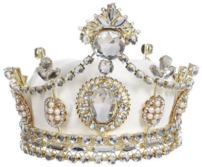 MR 39-13536-IVO Верхушка корона, бархат, металл, кремовый с золотым, 16,5 см GOODWILL Santreyd 