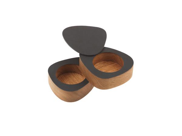 981870 NUPO black набор солонка/перечница фигурная 8х10х3см ;LIND DNA 