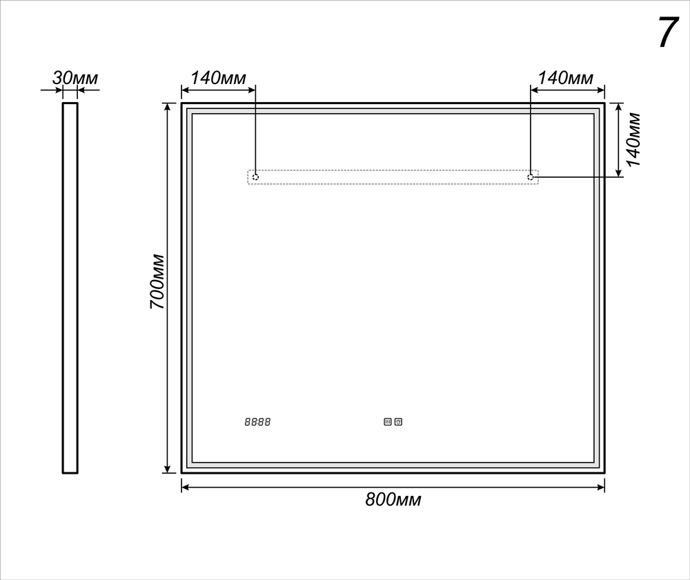 Зеркало Marta Luxe 600600⨉40⨉700 мм хром VIGO sun-id-665369 - Вид №4