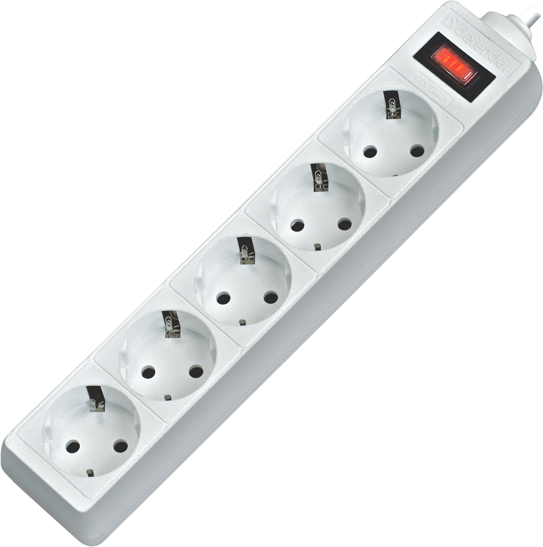 99481 Surge protector es 1.8 1,8m, white, 5 outlets Defender Santreyd 