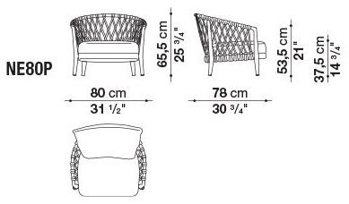 B&B Italia Outdoor Садовое кресло из ткани с подлокотниками Erica '19 sun-id-1388404 - Вид №3