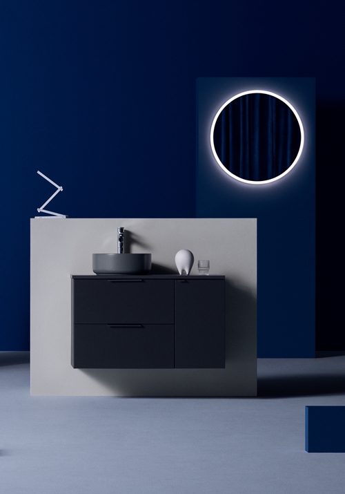 1390501 Шкаф Для Умывальника Форма 600 M Боковой Модуль Soft ... Hafa  Антрацитовый  - Вид №1