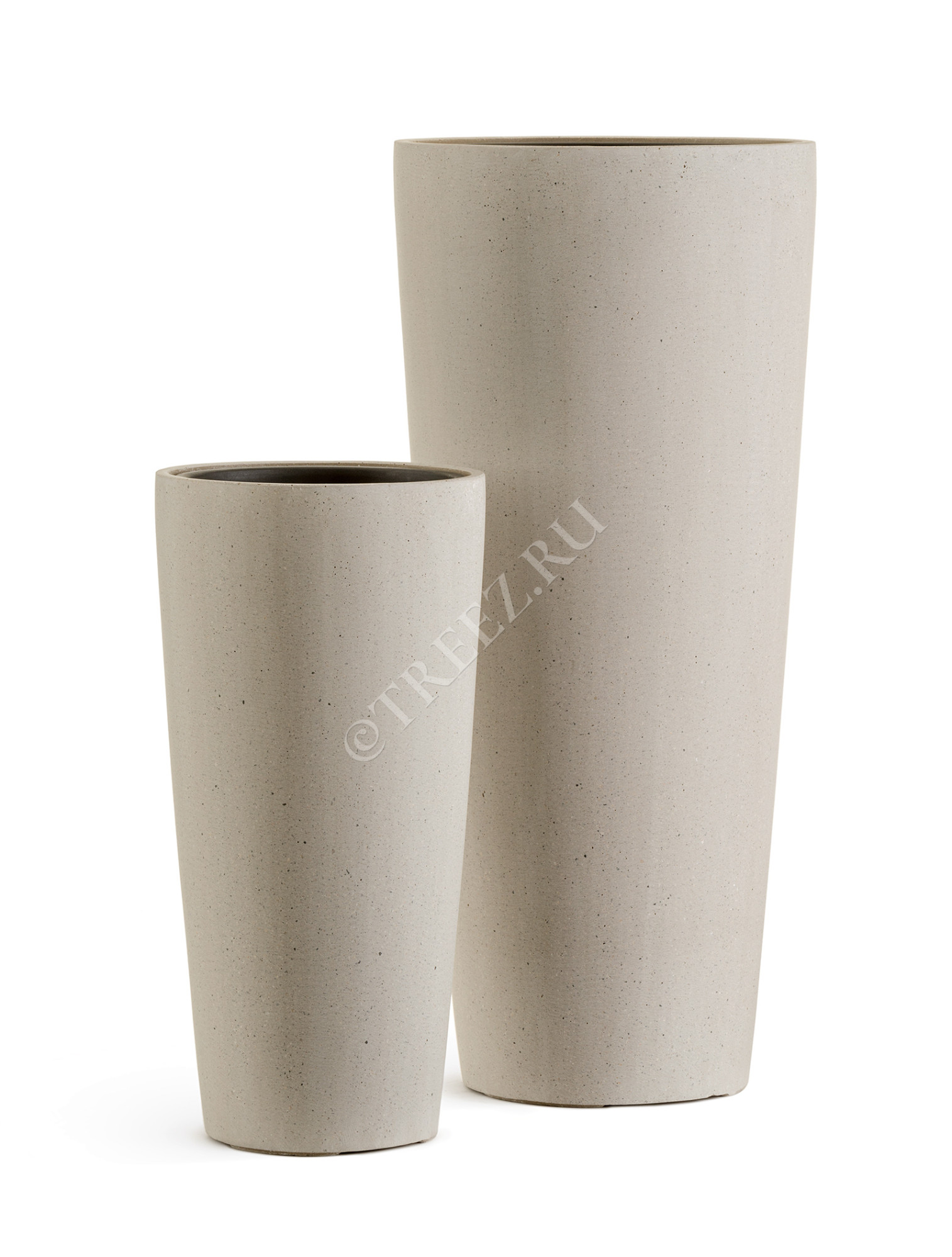 41.3319-02-020-BE-61 Кашпо  Effectory - серия Beton - Высокий конус - Белый песок Цветочная коллекция 