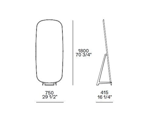 Прямоугольное деревянное напольное зеркало с рамкой Poliform AUDREY ARCH-00138956 - Вид №2