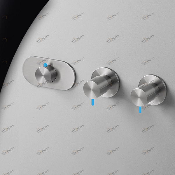 Термостат для душа матовая сталь с синей ручкой Toki Radomonte TKI55SCIL26