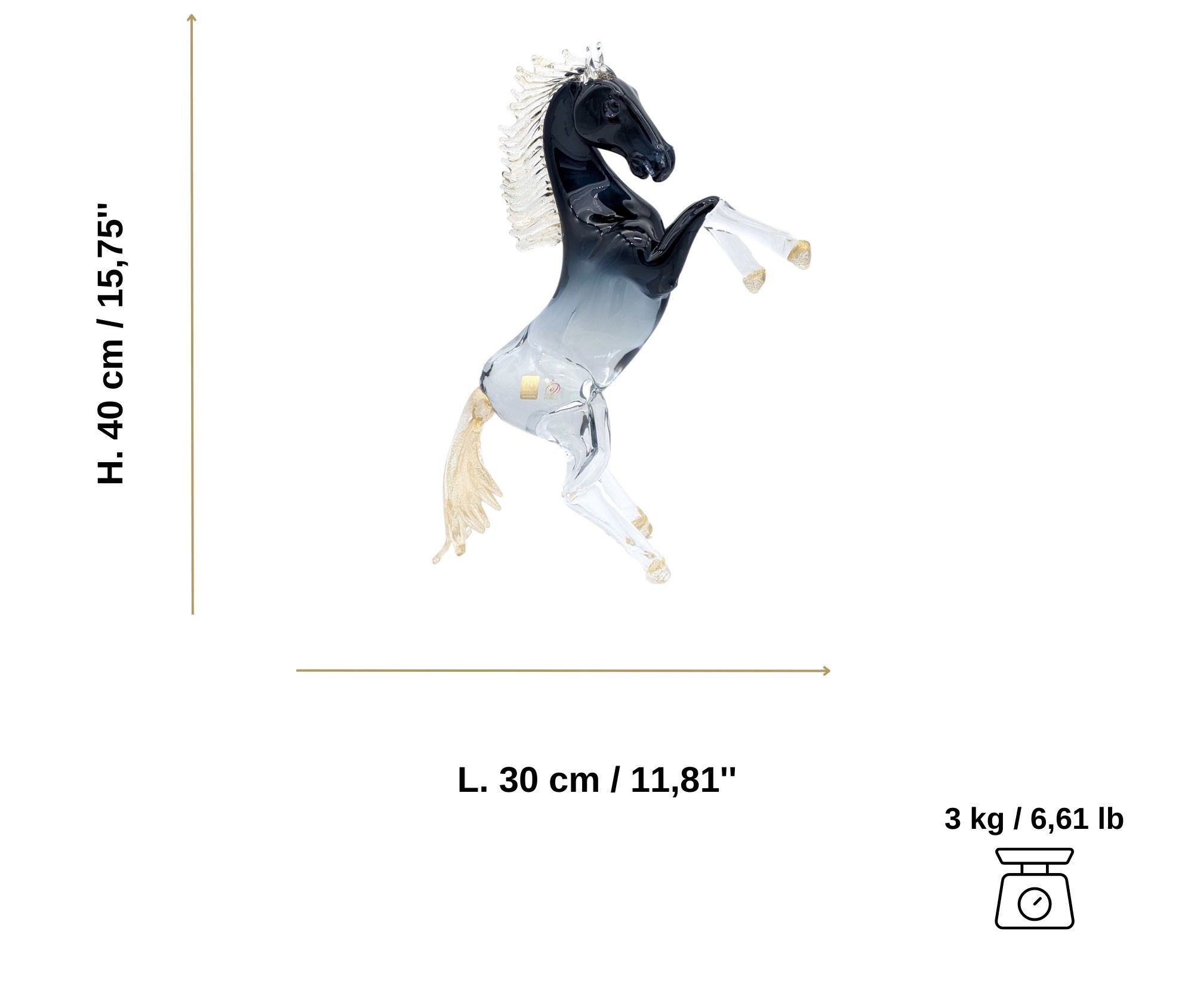 Скульптура из муранского стекла ручной работы YourMurano Horses ARCH-00010536 - Вид №3