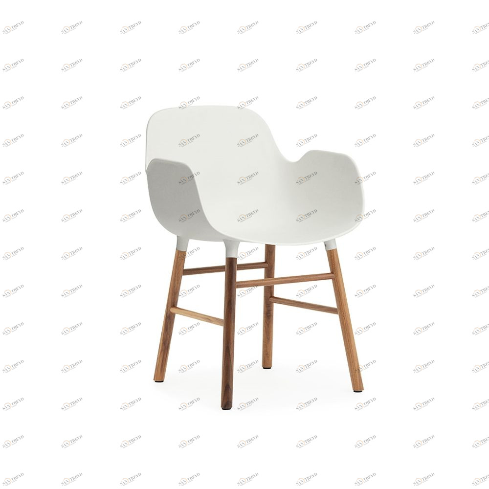 Кресло Form с ножками из ореха 78х56.1х52 см, белое Normann Copenhagen 602768