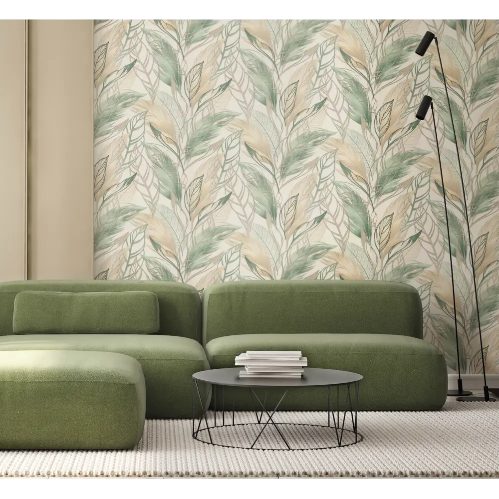 Обои флизелиновые Артекс Хлоя зеленые 1.06 м 10708-03 STLM-2178949 - Вид №2