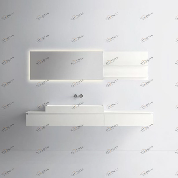 Комбинация ванной комнаты S106 в отделке WHOLE 108 Milltek/Bianco MILLDUE SINTESI SINTESI106