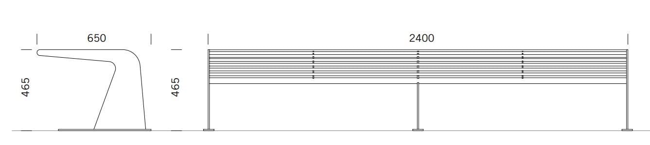 Скамья из нержавеющей стали без спинки BENKERT BANKE Siardo ARCH-00114532 - Вид №2