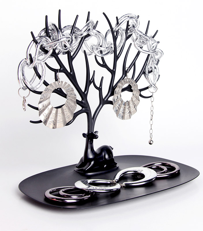 QL10171-BK Декоративный органайзер для украшений deer малый черный Qualy  - Вид №2