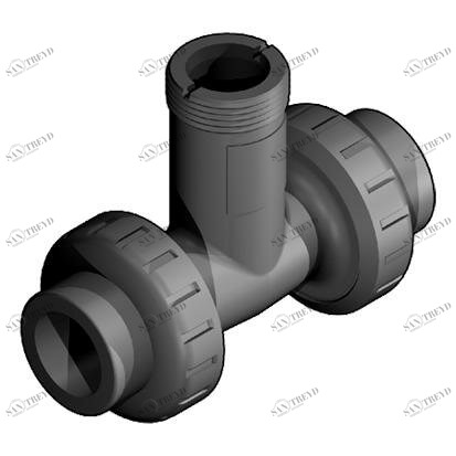SANIT 135447X21063 Т-фитинг, PVC-U, изометрический, D20-D50, PE-LS сопло 