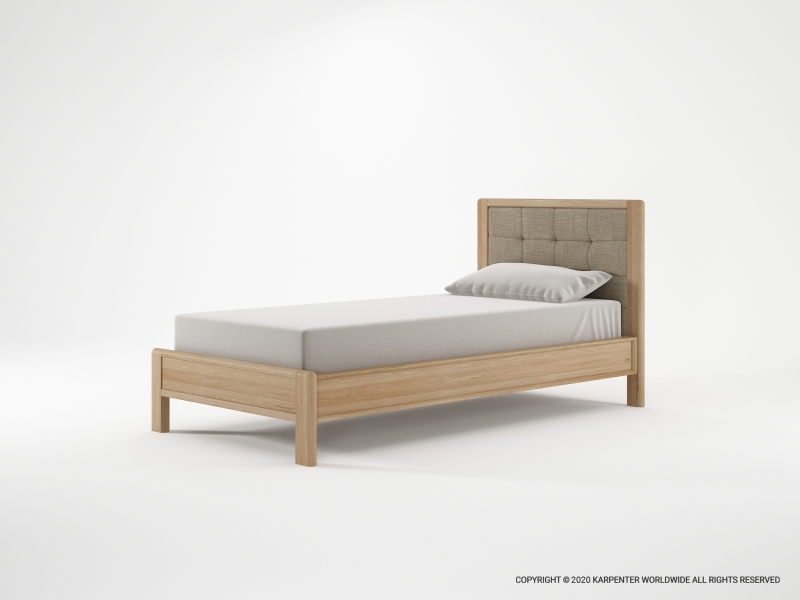 596_1257 Кровать односпальная без ящика с тканью h Karpenter Circa17 - Вид №1