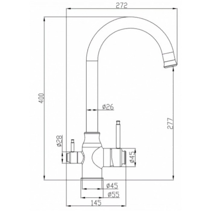 Steel Hammer SH 763 INOX Смеситель для кухни Zorg 400 x 272  - Вид №2