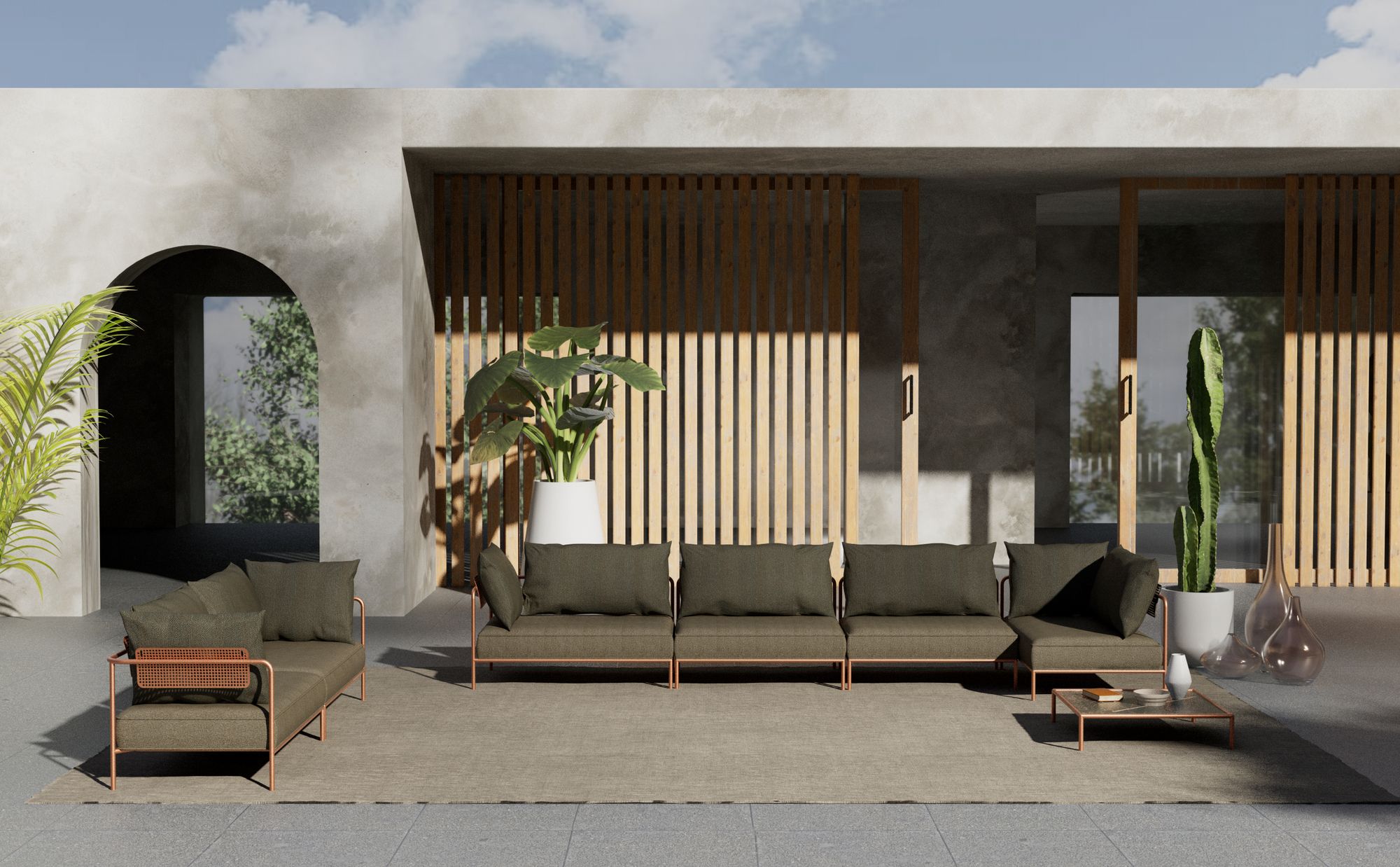 Окрашенный стальной садовый стол и столешница HPL S-CAB лоскут ARCH-00102797 - Вид №18