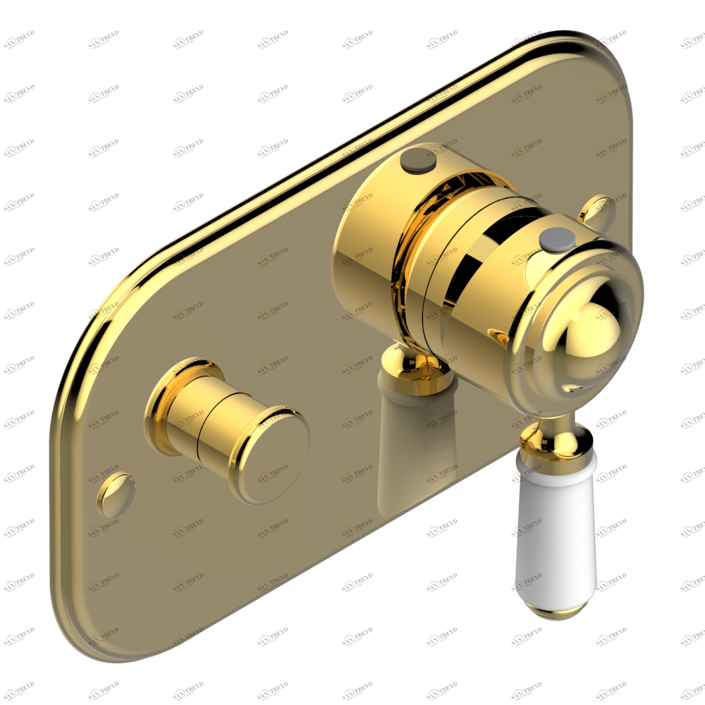 G25-6550B Внешняя часть смесителя для душа однорычажного встраиваемого в стену с переключателем 6550 Thg-paris 1900 Золото G25 6550B CAT.F