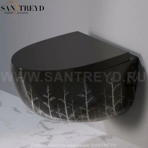S511406P Подвесной унитаз настенный Черный A. e T. Italia OVAL Италия